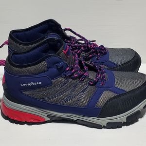 New Woman Good Year Zarah Lace Up Water Resistant Hiking Boots Blue 9W 9.5W 10W